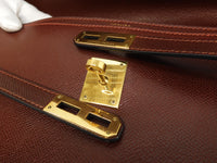 エルメス ケリーデペッシュ38 エプソン赤茶 ゴールド金具 ブリーフケース@□G