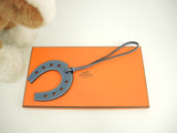 Hermes Bag Charm Horseshoe Swift Blue Accessory Pole Good Condition @ 4