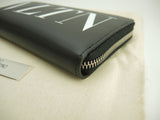 Valentino long wallet VLTN leather black zip long wallet new @ 5