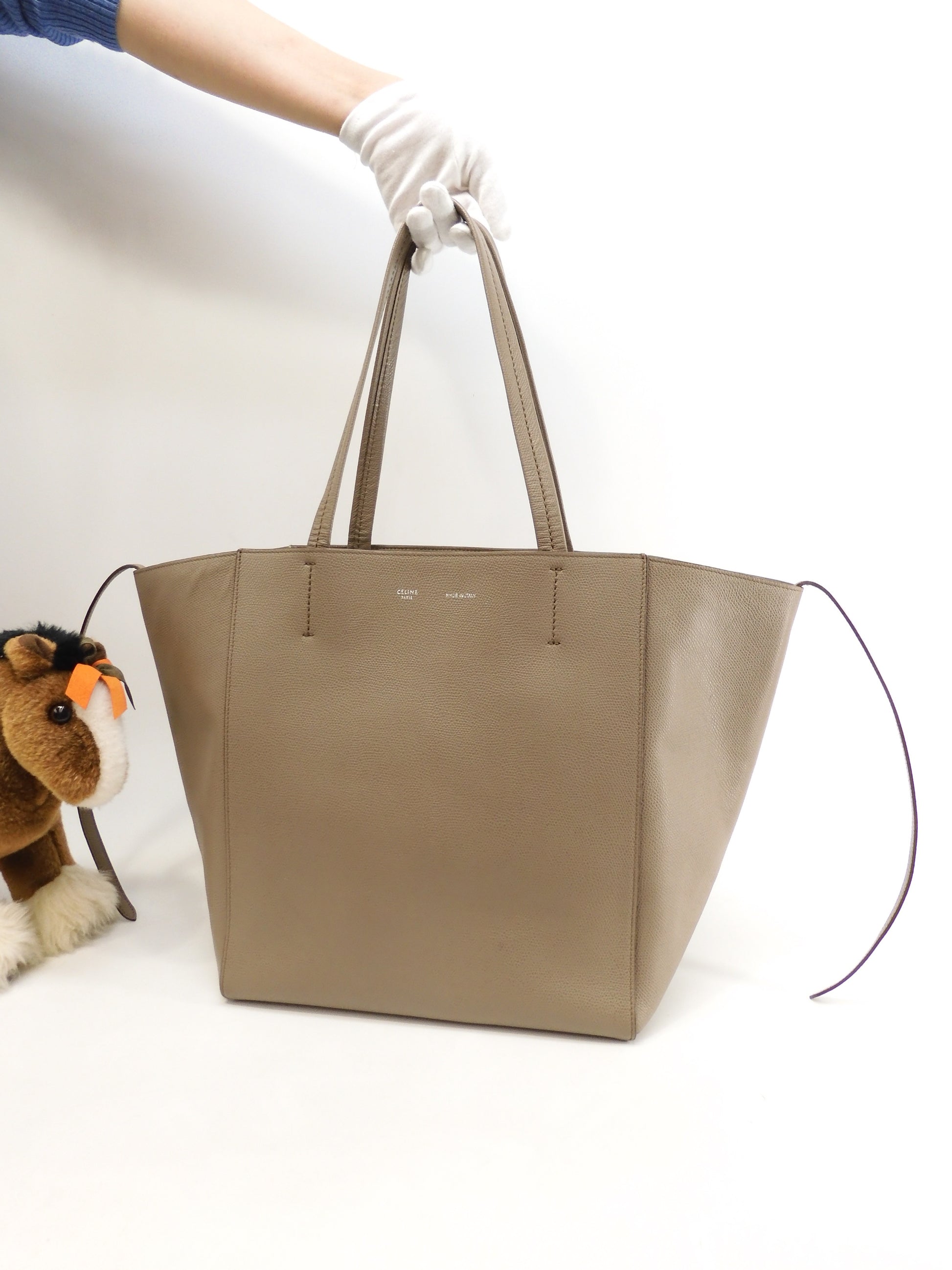 Cabas Celine Satchel Celine Cabas Phantom Small Grey Leather Tote