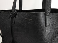 サンローラン トートバッグ YSL クロコ型押レザー黒 ショルダーバッグ メンズ@ 71