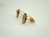 Gucci Cufflinks Au750 Gold Blue Line Horse Vintage 16.3g Super Rare @ 1