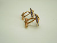 Gucci Cufflinks Au750 Gold Blue Line Horse Vintage 16.3g Super Rare @ 1