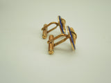 Gucci Cufflinks Au750 Gold Blue Line Horse Vintage 16.3g Super Rare @ 1