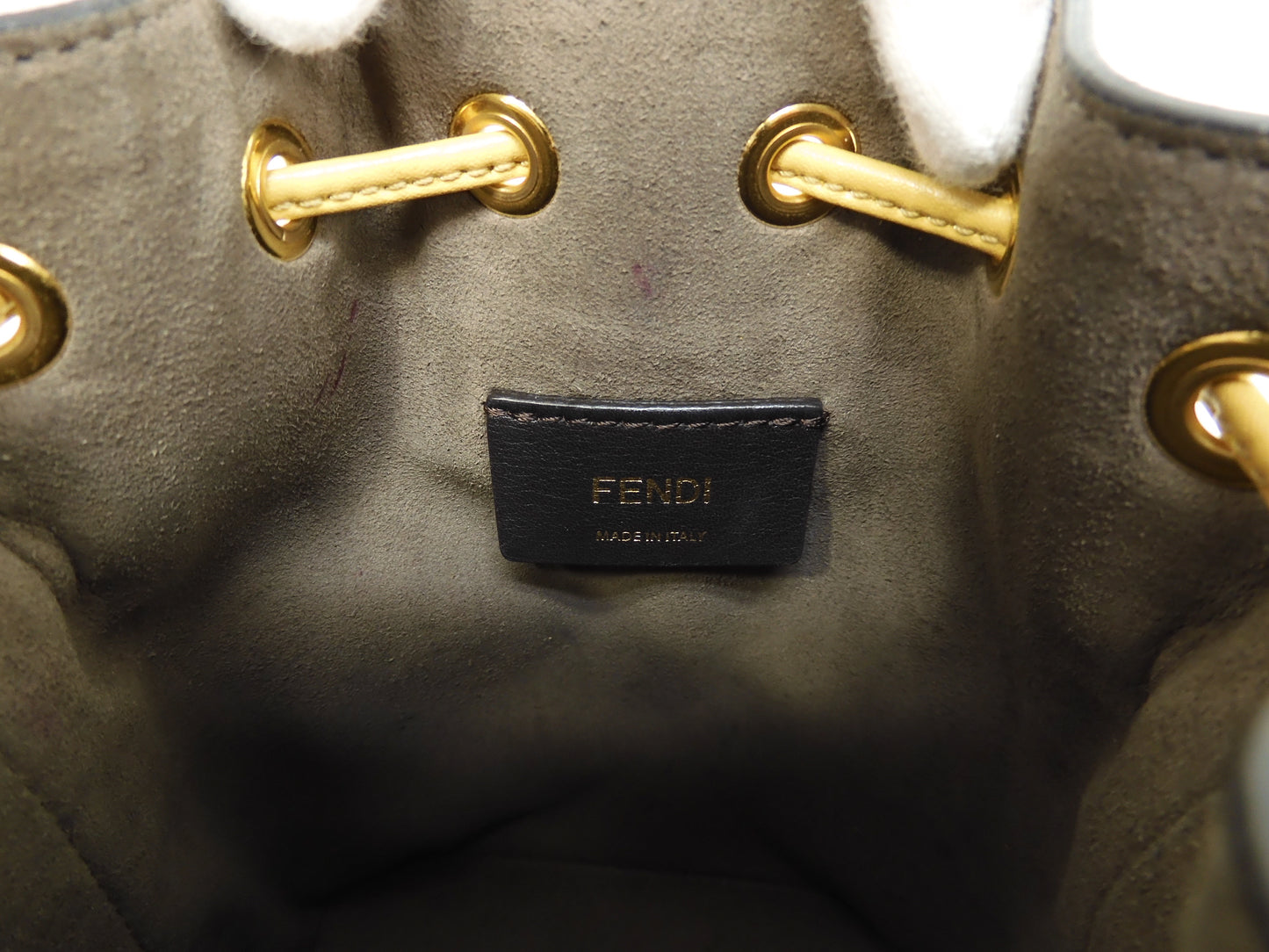 フェンディ ハンドバッグ モントレゾール レザー黒/ベージュ ポシェット 美品@ 4