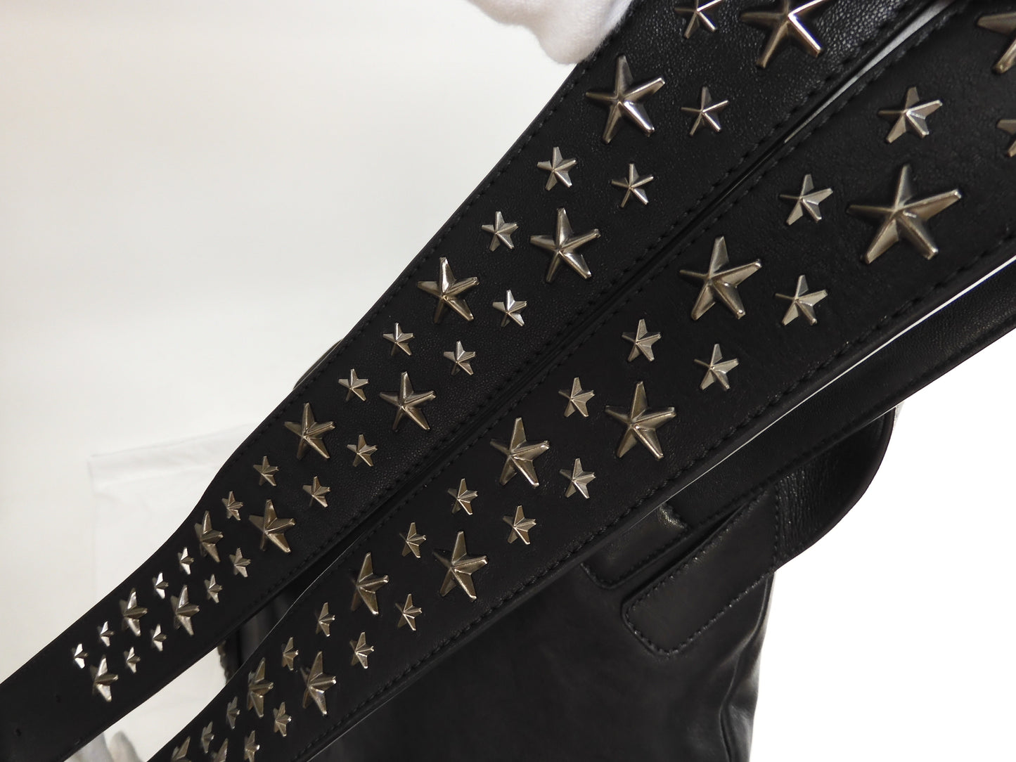 Jimmy Choo Fitzroy S backpack star studs leather black rucksack good condition @PDC2CB