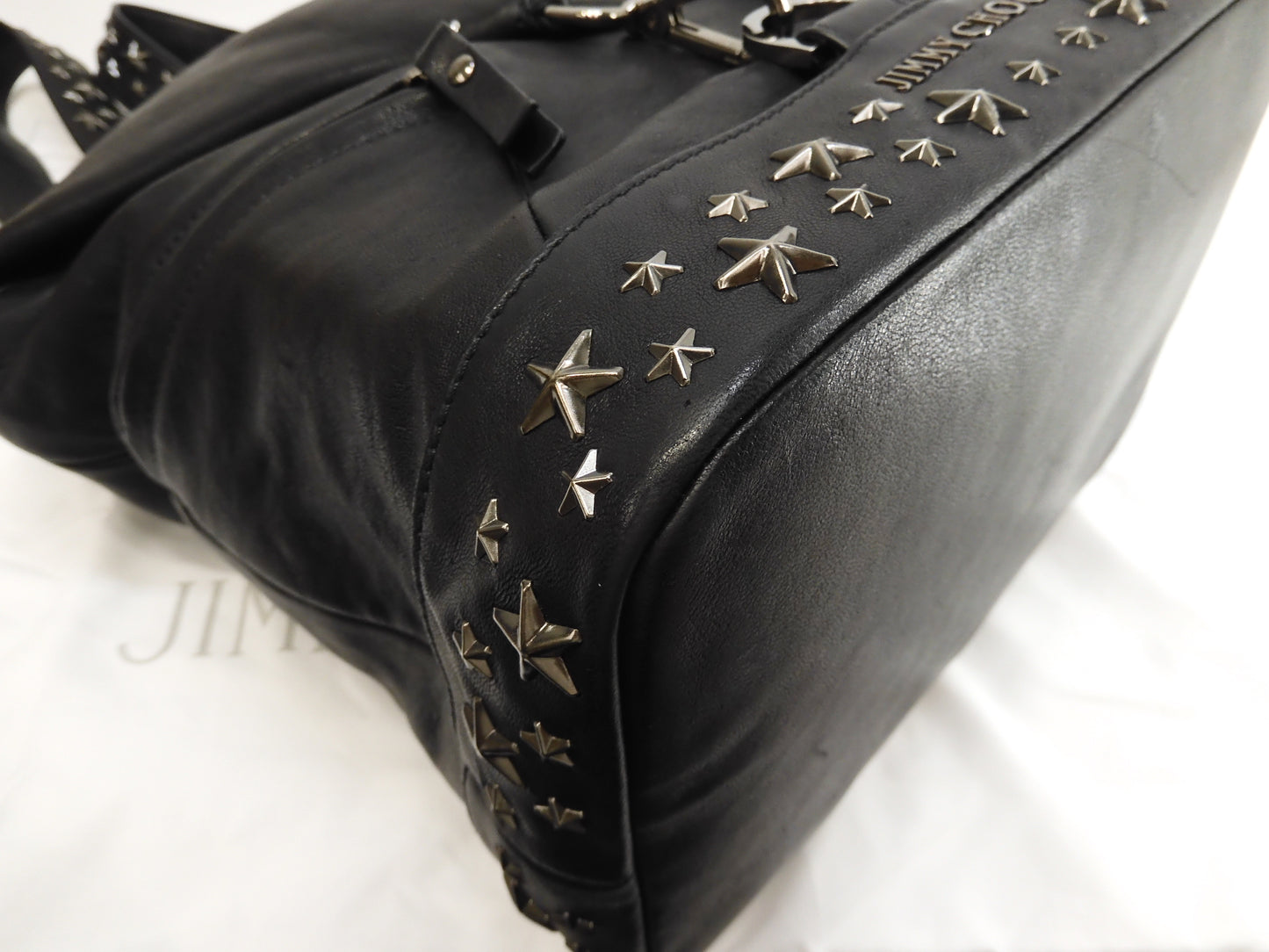 Jimmy Choo Fitzroy S backpack star studs leather black rucksack good condition @PDC2CB