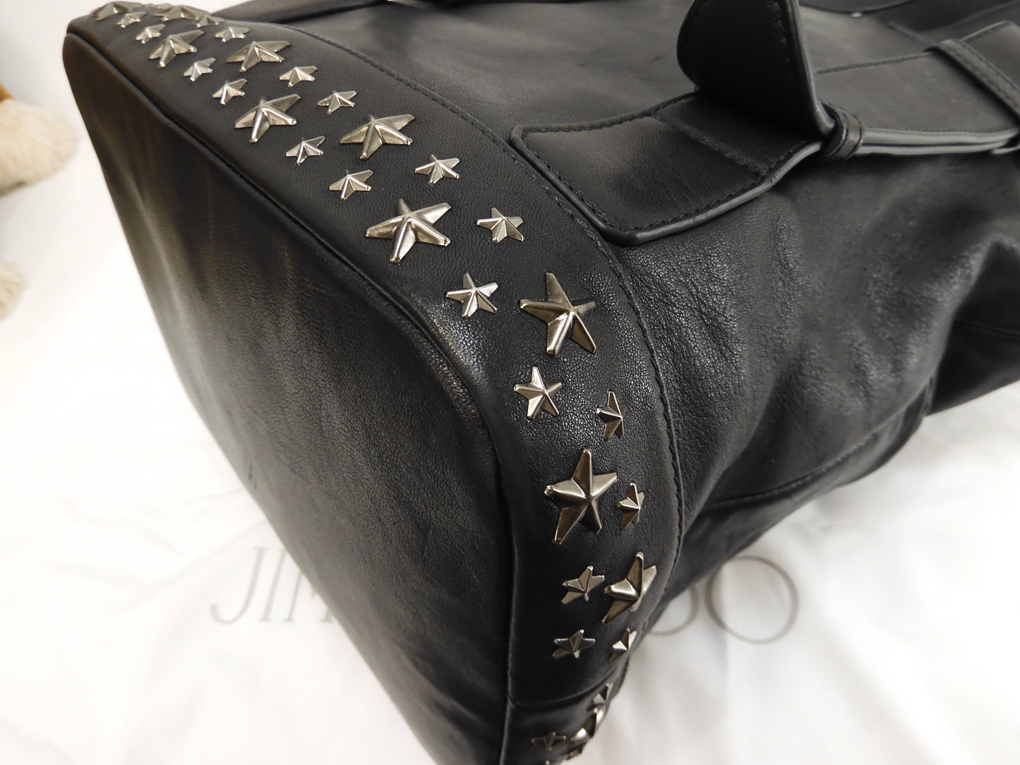 Jimmy Choo Fitzroy S backpack star studs leather black rucksack good condition @PDC2CB