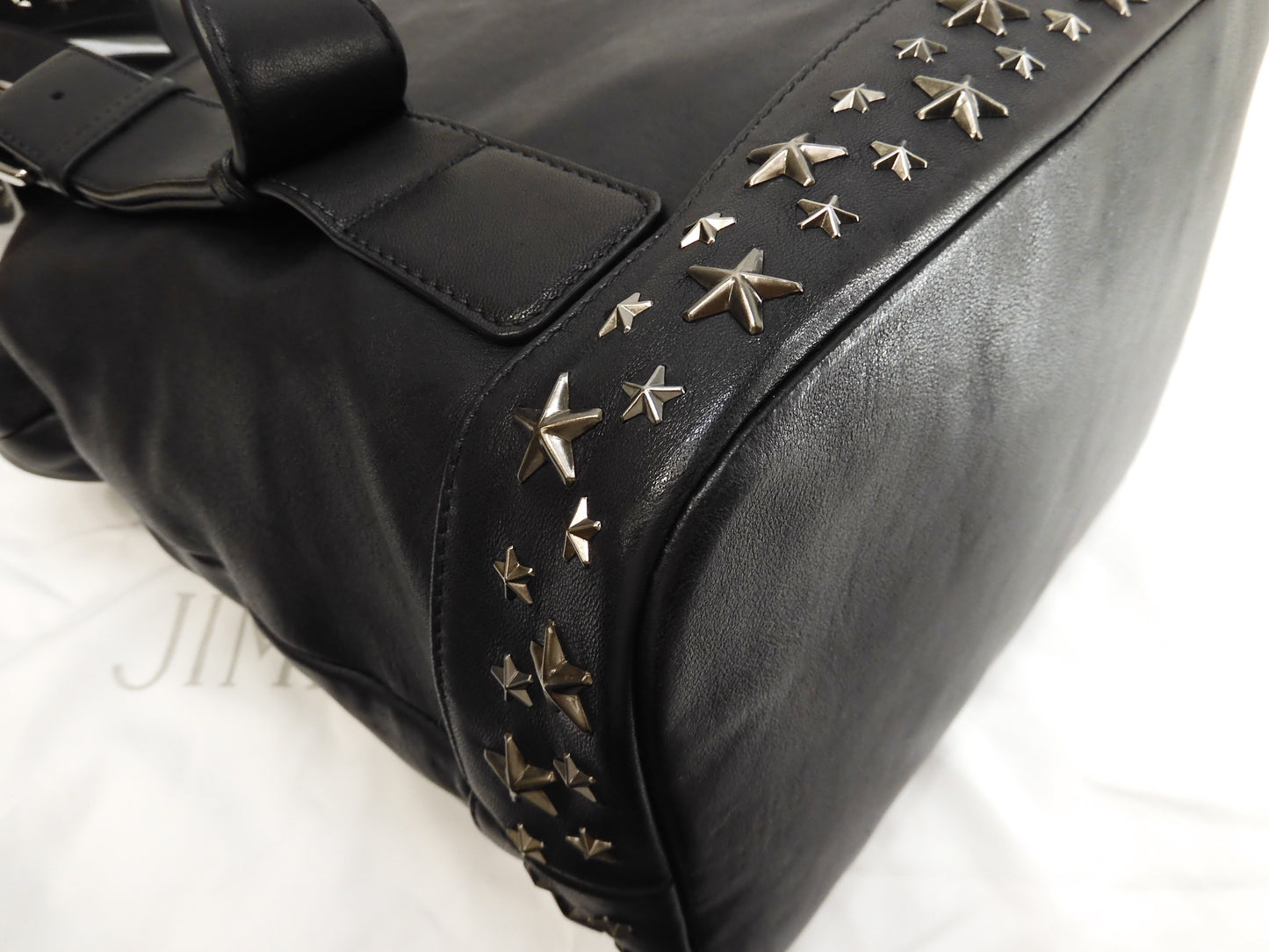 Jimmy Choo Fitzroy S backpack star studs leather black rucksack good condition @PDC2CB