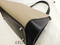 Celine edge semi-shoulder bag leather black ash handbag good condition @F-CE-0143