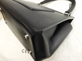 Celine edge semi-shoulder bag leather black ash handbag good condition @F-CE-0143