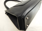 Celine edge semi-shoulder bag leather black ash handbag good condition @F-CE-0143