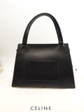 Celine edge semi-shoulder bag leather black ash handbag good condition @F-CE-0143