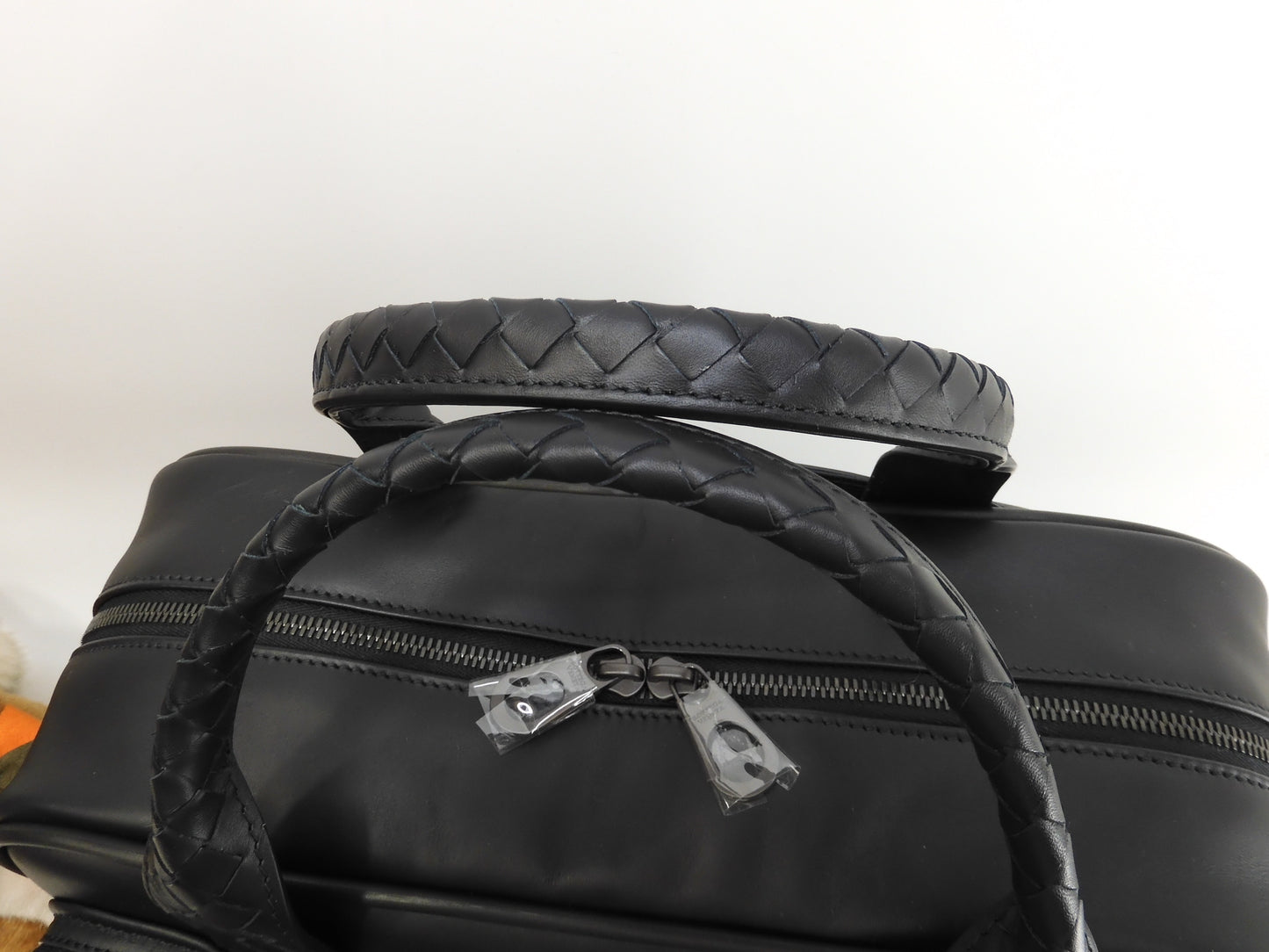Bottega Veneta Briefcase Intrecciato Leather Black Travel Bag New @B08476164J