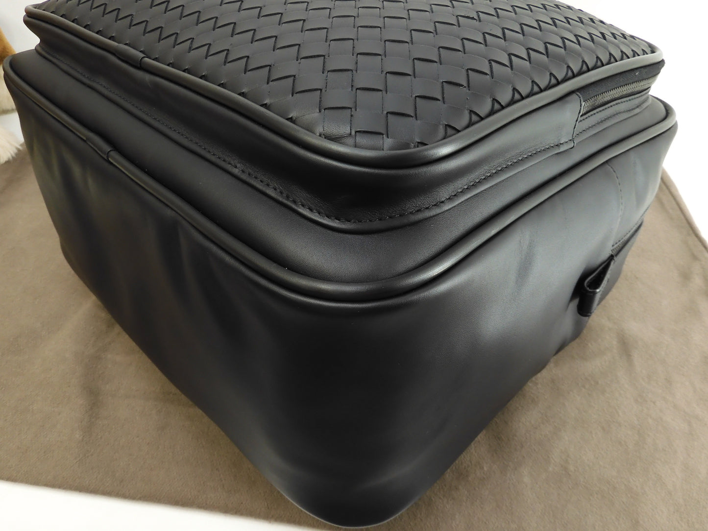 Bottega Veneta Briefcase Intrecciato Leather Black Travel Bag New @B08476164J