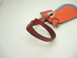 Hermes bag charm camaille orange blue bordeaux key ring unused @A 2