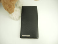 Cartier long wallet Santos embossed leather black 2-fold long wallet used beauty product @FCVL