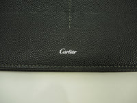 Cartier long wallet Santos embossed leather black 2-fold long wallet used beauty product @FCVL