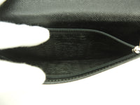 Cartier long wallet Santos embossed leather black 2-fold long wallet used beauty product @FCVL