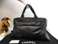 Chanel Handbag Large Cocomark Leather Black Tote Bag Popular @11436700