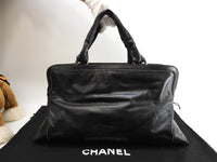 Chanel Handbag Large Cocomark Leather Black Tote Bag Popular @11436700