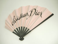 Christian Dior Folding Fan with Perfume Cotton Bamboo Pink Black Sense Uchiwa Uchiwa @ 2