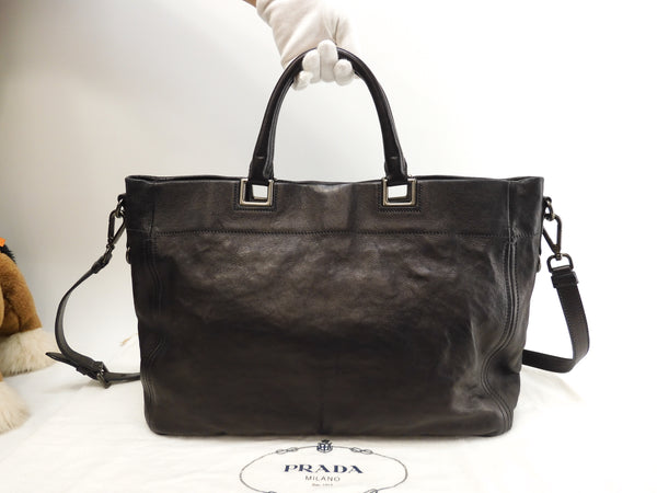 PRADA 鹿革 トートバッグ 黒